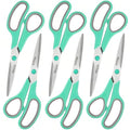 Scissors Set of 6 Pack, 8" All Purpose Sharp Shears for Everyday Use - color: Light Green 6 Pack