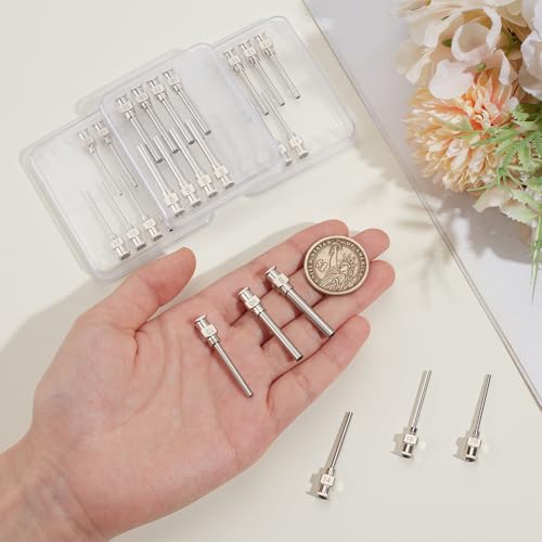 BENECREAT 30Pcs 6 Styles Stainless Steel Dispensing Needle, 8, 10, 12, 14, 16, 18Ga Blunt Glue Bottle Needle with Luer Lock for Cartridge, Alcohol, Essential Oil Dispensers
