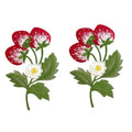 Embroidered Iron on Patches Applique, Strawberry Patches - color: Strawberry