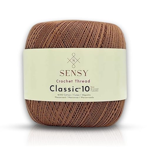S Sensy Classic Size 10- Mercerized Giza Cotton #0 Lace Yarn Mink 618 Yards - color: Mink, size: 1 Skein