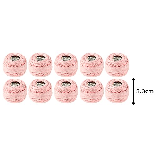 DMC Pearl Cotton Balls, Size 8, Baby Pink - color: Baby Pink, style: 8 Thread Count