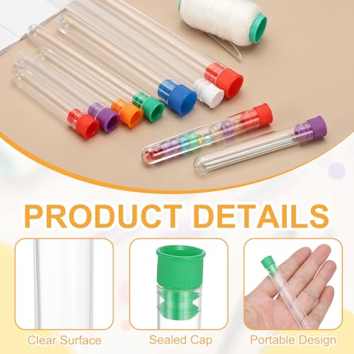 PATIKIL 3" Length Plastic Sewing Needle Storage Holder, 16 Pcs Portable Embroidery Needle Clear Pin Toothpick Storage Tubes Case for Craft Knitting, Green - color: Green, size: 3"