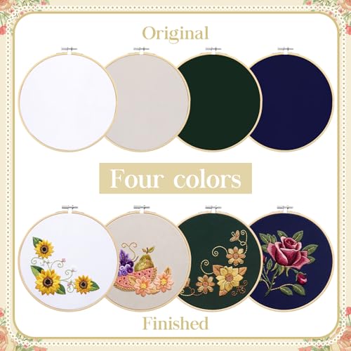 Tioncy 8 Sets Mexican Multicolor Embroidery Napkins DIY Craft Kit - style: Multicolor