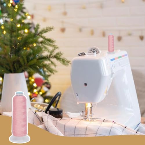 42S/2 Wool Embroidery Thread 1500m Wool & Acrylic Fibers Embroidery Floss Hand Sewing Thread Sewing Machine Kit Needlepoint Thread for Sewing DIY Craft Cross Stitch Threads (Pink) - color: Pink