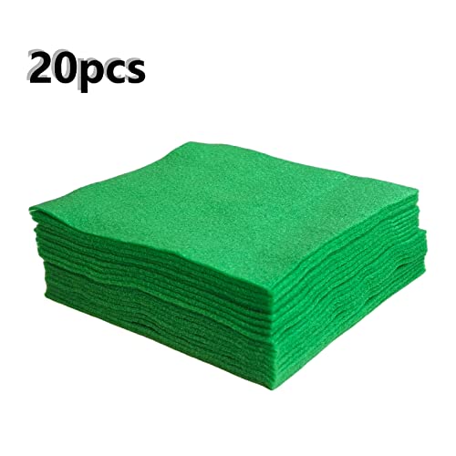 Jtnohx Soft Felt Fabric Flexible Craft Felt Sheets Green 6" 20Pcs 1.4mm - color: Green