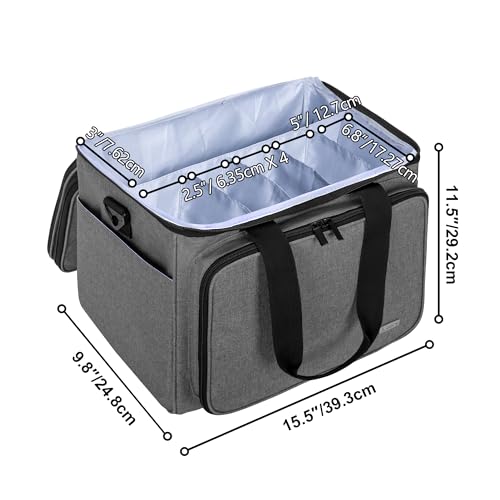 Teamoy Crochet Bag, Knitting Bag Yarn Storage Tote, Yarn Organizer, Gray - color: Gray