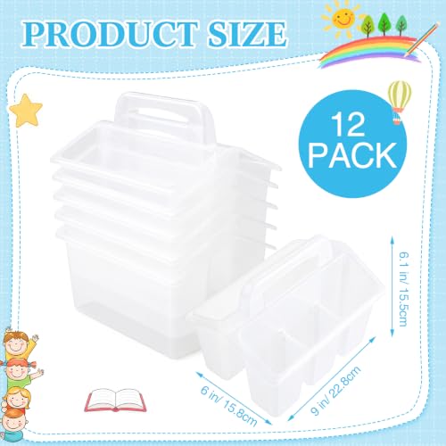 WILLBOND 12 Pcs Classroom Storage Caddies Stackable Utility Caddy, Clear - color: Clear