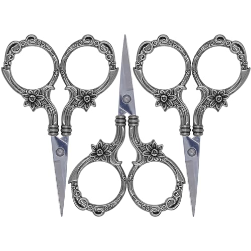 JubileeYarn Blooming Embroidery Scissors - Gunmetal - 3 Scissors - color: Blooming - Gunmetal, size: 3 Scissors