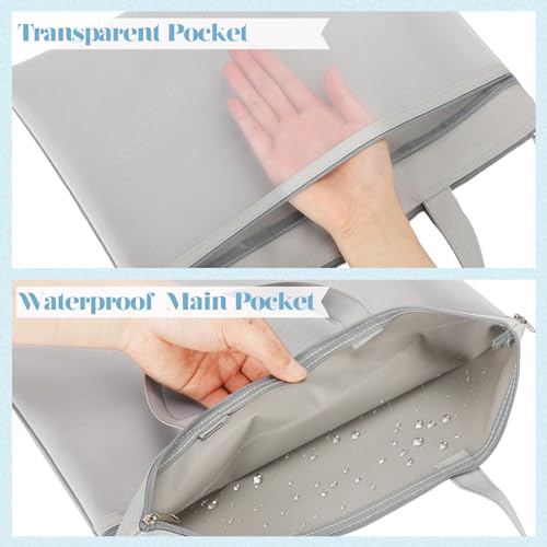 4 Pcs Mesh Zipper Pouch with Handle, Waterproof Student Book Pouch Bags