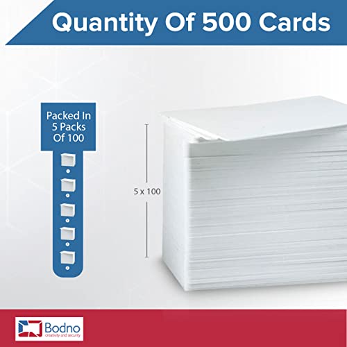 Bodno Premium CR80 30 Mil Graphic Quality PVC Cards - 500 Pack - size: 500 Pack