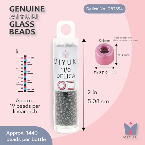 Miyuki Delica Seed Beads - color: DB2394 - Fancy Platinum-Lined