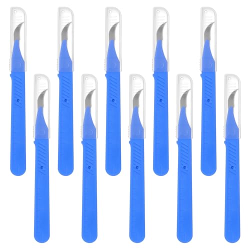 10PCS Seam Rippers for Sewing, 5.8" Stitch Remover Tool with Protective Case and Anti-Slip Handle, Blue Sewing Stitch Remover Knife, Razor Stitchs Thread Cutter for Sewings Embroidery Picking Threads