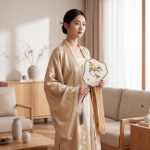 QIZUOLIFE Embroidery Fan Kit with Tutorial Videos, Loquat Pattern - style: Loquat