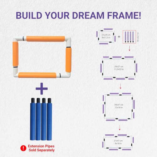 Nurge Plastic Snap Frame Extension Bars - Enlarge Embroidery Hoops & Needlepoint Stretcher Bars - Mix & Match to Create Custom Large Sizes for Sewing Supplies & Quilting 7" Lilac - color: Lilac, size: 7"