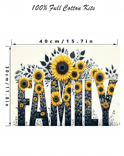 askkqtx Family Stamped Cross Stitch Kits for Beginners Adults 12x16 Inch - color: XJ012