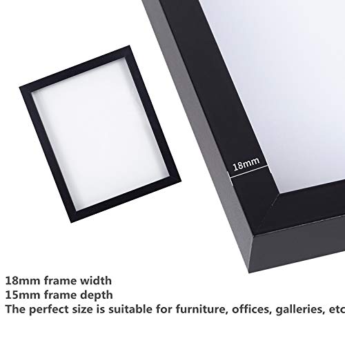 Muzilife 8x10 Shadow Box 3D Picture Frames, Wood & Glass, 3 Pack, Black - color: 3pc 8x10-black