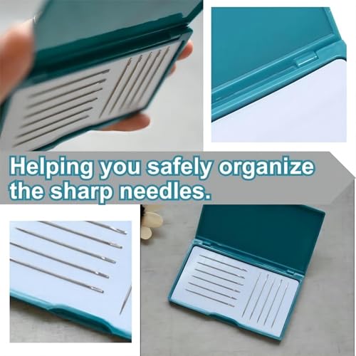Magnetic Needle Storage Case, Portable Knitting Pin Holder, Magnetic Manual DIY Sewing Stitching Pin Organizer Box (Green) - color: Green