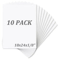 Mat Board Center Pack of 10 Acid-Free Foam Board White 18x24 in 1/8" Thick - color: White, size: 18x24