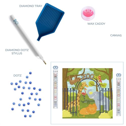DIAMOND DOTZ At The Zoo Animal Diamond Painting Kit for Adults with Gems - color: DOTZ at the Zoo