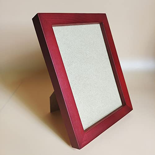 5x7 Picture Frames RED Solid Wood Frame, Plastic Panel (Film Needs to be Removed) Table or Wall.Front Window Opening 4.5x6.5 inch. - color: Red, size: 5x7