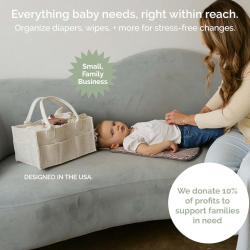 Parker Baby Co. Felt Diaper Caddy Organizer - Regular, White - color: White (Heathered White), size: Regular
