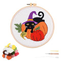 artcici Punch Needle Kit for Beginners with Halloween Pumpkin Black Cat Pattern Tool and Yarn, Easy Embroidery Rug Hooking Set (Pumpkin) - color: Pumpkin