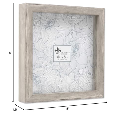 Lawrence Frames Shadow Box Frame, 8x8, Natural Gray - color: Natural Gray, size: 8 x 8 inches