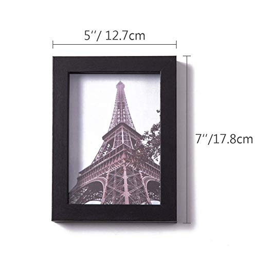 Muzilife 5x7 Shadow Box 3D Picture Frame, Wood & Real Glass, 2 Pack, Black - color: 2pcs 5x7-black