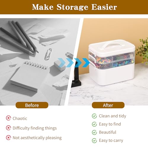 Medium 3-Tier Art Supply Storage Organizer with Removable Trays - color: Three-Layer