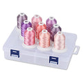 Simthread Embroidery Thread with Storage Box - 800 Yards/Spools - color: Pink & Purple Colors