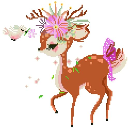 DIAMOND DOTZ Be The Queen Deer Diamond Painting Kit for Adults with Gems - size: 35 x 35 cm (13.8 x 13.8 in)
