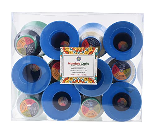 Mandala Crafts Size 92 280D T90 12 Neutral Bonded Nylon Thread, 2400 YDs - color: 12 Neutral Colors, size: T90 #92 280D/3 2400 Yards