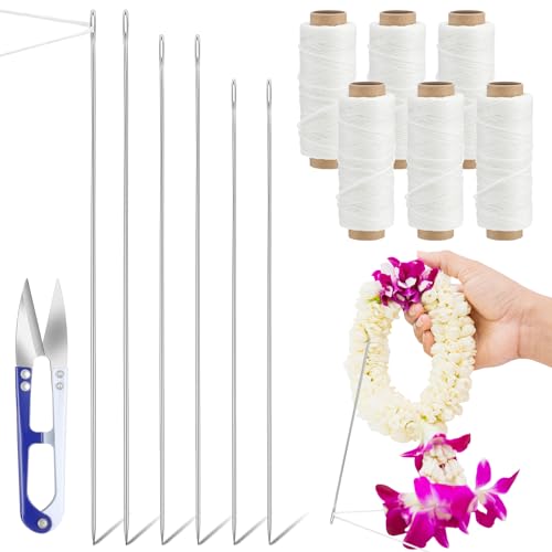 Leriton 13 Pcs Lei Needle Kit 14'', 12'', 9.1'' Needle Lei Making - color: Basic Style, size: 14, 12, 9.1 inches