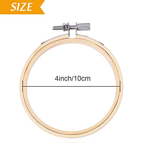 Pllieay 12 Pieces 4 Inch Embroidery Hoops Bamboo Circle - style: 4 Inch