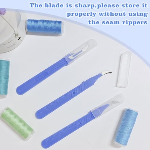 10 Pcs Seam Ripper for Sewing,Stitch Remover Razor with Protective Case and Anti-Slip Handle Light Thread Ripper Tool for Sewing Crafting Embroidery Sewing Accessory&Supply