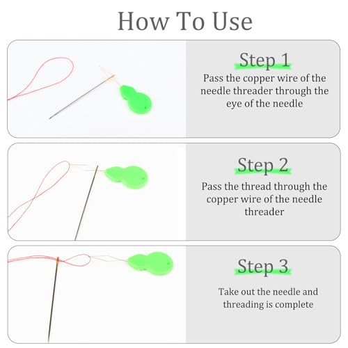 Needle Threaders, Plastic Needle Threaders for Hand Sewing, Gourd Shaped Sewing Machine Needle Threaders with Clear Box, Threader for Small Eye Needles, Embroidery, DIY Arts, 30 PCS