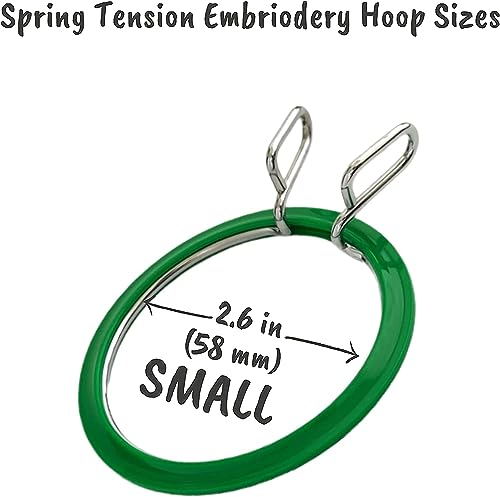 Nurge Premium Quality, Metal Spring Tension Embroidery Hoops, Cross Stich Hoop, Darning Hoops, Embroidery Tension Shed (Green, Siz Mix) - color: Green, size: Mix Sizes