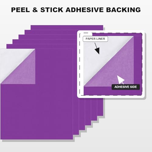 Self Adhesive Felt Sheets, 6PCS 13.4"x10.8" 2mm Thick Purple - color: Purple