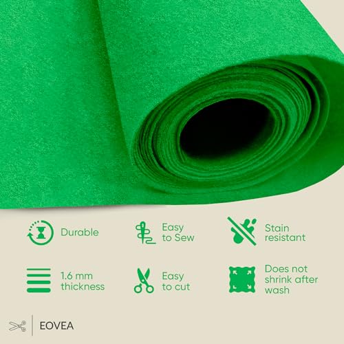 EOVEA | Acrylic Felt Fabric by The Yard | 72" Wide | 1.6mm Thick | Soft & Durable Non-Fraying Felt | for DIY Crafts, Sewing, Upholstery, Costumes & Padding(Lime Green,1 Yard) - color: Lime Green, size: 1 Yard
