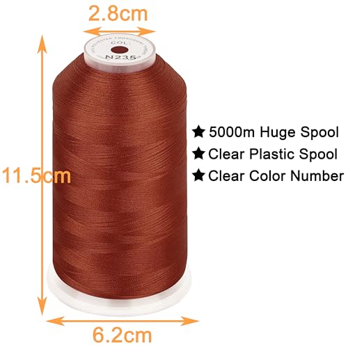 New brothread Huge Spool Embroidery Thread -Burnt Orange Fits Janome Color - color: Burnt Orange-N235