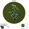 Crafmanoe Hand DIY Embroidery Kits for Beginners Adults, Plant Crewel Embroidery Starter Kits, Stamped Cross Stitch Kits for Beginners Adults Craft Kits for Women, Embroidery Hoops, Fabric and Thread - color: H810