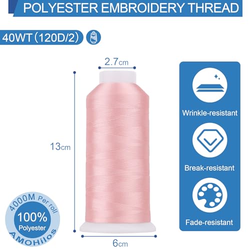 High Tenacity Polyester Embroidery Machine Thread 40WT(120D/2) 4000M Per Spool for Commercial and Domestic Embroidery Machine (Bermuda Sand-1915) - color: Bermuda Sand-1915