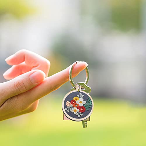 Wood Mini Embroidery Hoop Frame Sewing Ornament Frame Tiny Crossing Stitch Hoop Ring for DIY Embroidery Necklace Pendant Keychain (25Pcs Round 1.57 Inch) - size: 25Pcs Round 1.57 inch