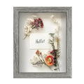 FrameWorks 8x10 Driftwood Wooden Shadow Box Frame – Soft Felt Back, Tempered Glass, and Included Elegant White Ball Push Pins - color: Grey, size: 8"x10"