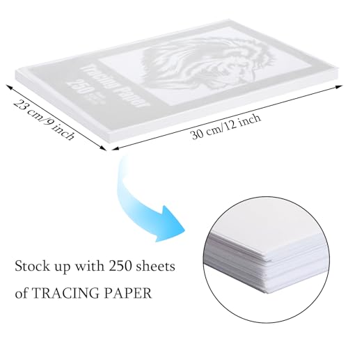 Tenare 250 Sheets Tracing Paper Translucent Drawing,White,9 x 12 Inch - size: 9 x 12 Inch