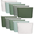 Reginary 10 Pcs Canvas Makeup Bags Bulk Blank Cosmetic Bags,Green - color: Green