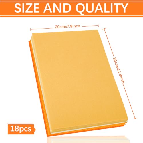 Whaline 18Pcs Orange Felt Fabric Sheets Soft Thick Assorted 6 Colors Craft Felt Pack for Fall Thanksgiving DIY Crafts Sewing Patchwork Art Projects, 7.9 x 11.8 Inch - color: Orange