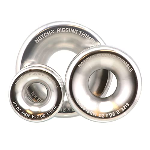 Notch Non-Anodized Aluminum Rigging Thimbles for Lines 14mm-28mm - size: # 1 (20mm x 14mm)