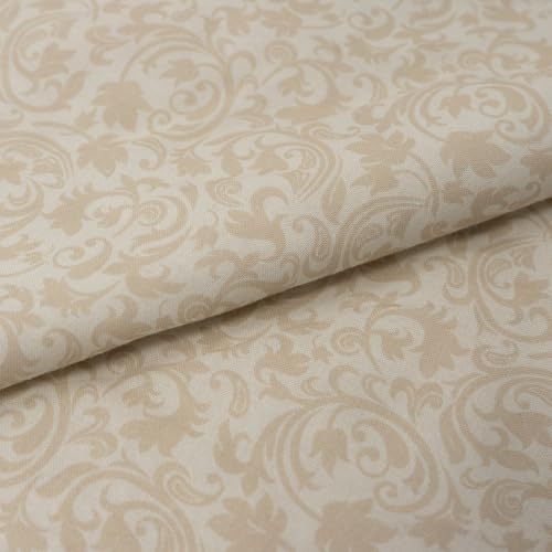 ROC-lon® 100% Cotton, 108" Wide, Preshrunk, Lightweight, Quilt Backing Fabric for Sewing and Craft Baroque Beige Pattern, 3 Yard Cut - color: Baroque Beige, size: 3 yard pre cut