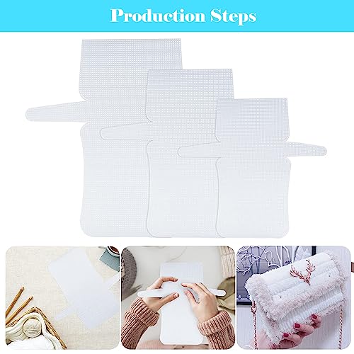 Allazone 58 PCS Clear Plastic Mesh Canvas Sheets for Embroidery, Plastic Mesh Sheets Plastic Canvas with 12 Color Acrylic Yarn for DIY Sewing Bag - color: 58 PCS - Yarn